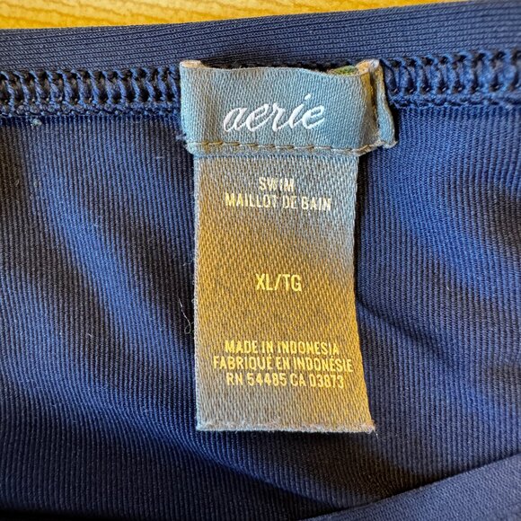 Aerie Swim Bikini Bottoms Womens XL Navy Fringe Side Ties - Picture 5 of 6